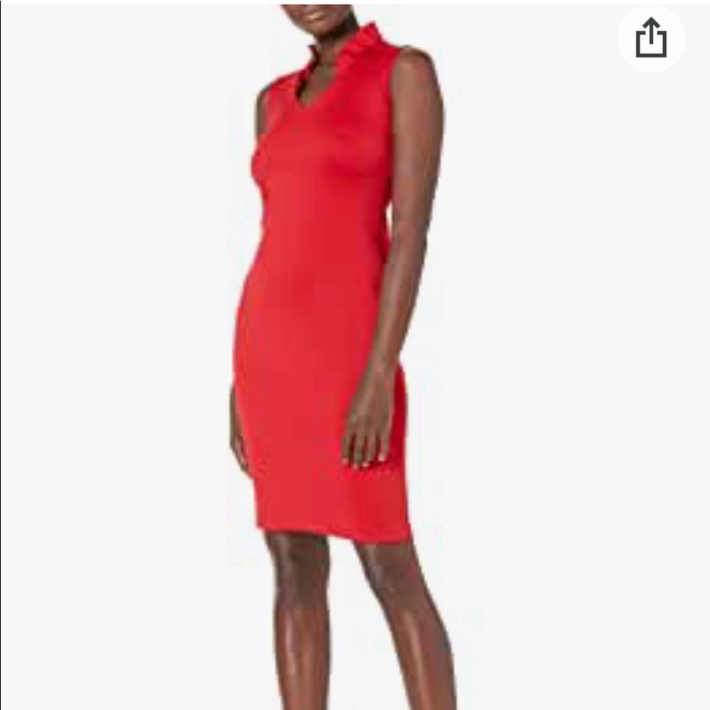 Calvin Klein Women’s Ruffle Neck Sheath